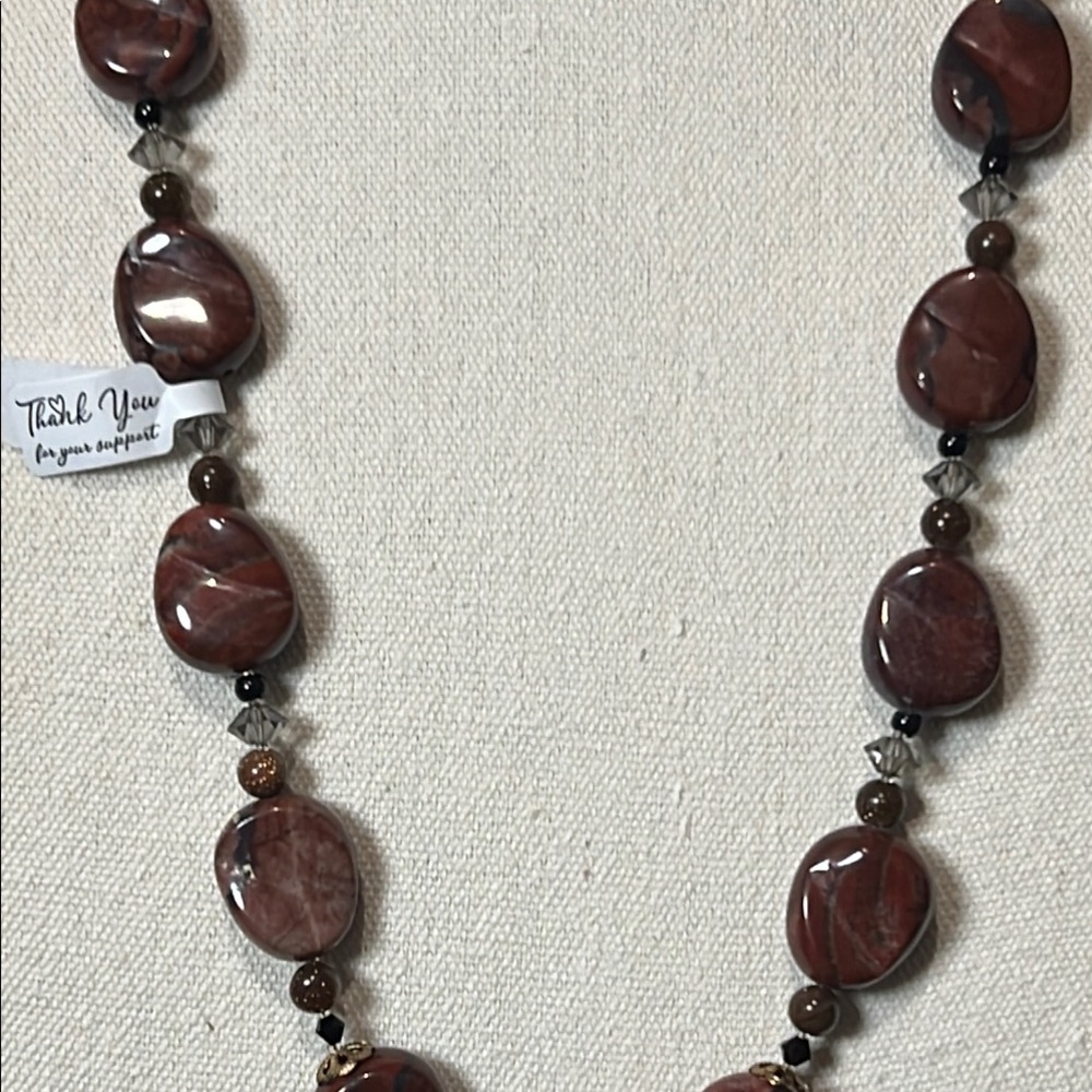 Healing Moss Agate Pendant with Red Jasper & Midnight Sandstone - Picture 4 of 11
